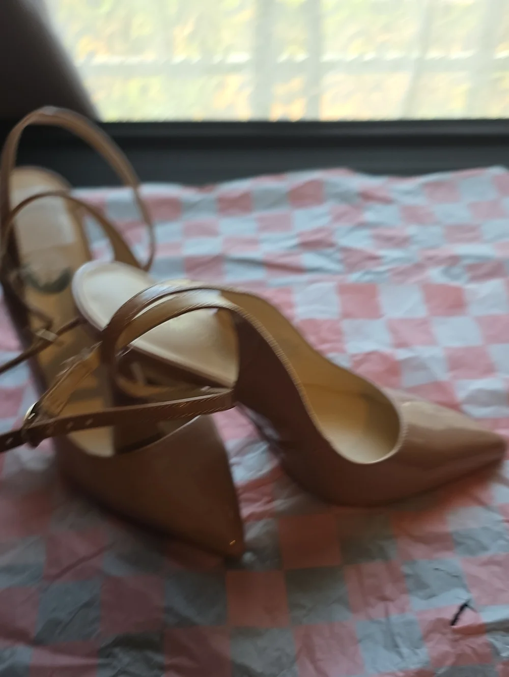 Nine West Pointed Toe Slingback Heels in Brown
